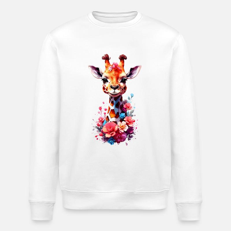 Giraffe V1 24 09 - Stanley/Stella Unisex Bio-Sweatshirt ROLLER - Weiß