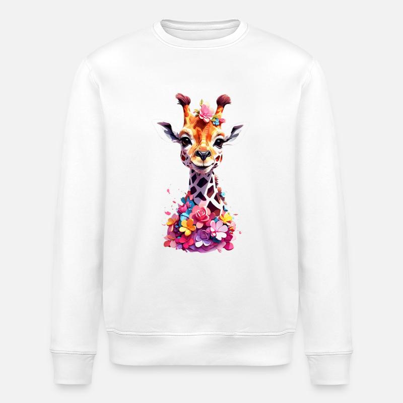 Giraffe V1 24 23 - Stanley/Stella ROLLER Unisex Organic Sweatshirt - white
