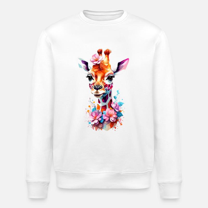 Giraffe V1 24 29 - Stanley/Stella ROLLER Unisex Organic Sweatshirt - white