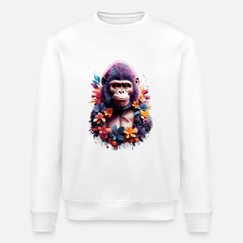 Gorilla V1 24 22 - Stanley/Stella ROLLER Unisex Organic Sweatshirt - white