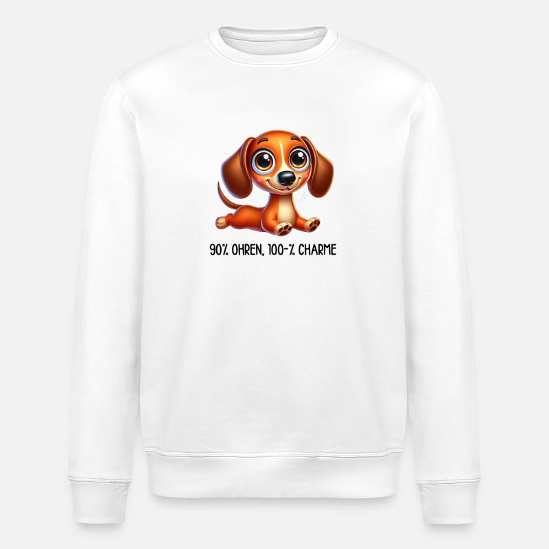 Dackel mit Spruch - Stanley/Stella Unisex Bio-Sweatshirt ROLLER - Weiß