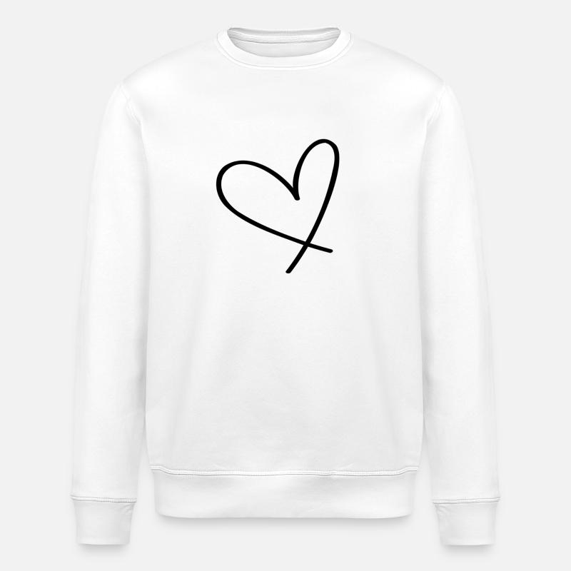 Herz Schwarz - Stanley/Stella Unisex Bio-Sweatshirt ROLLER - Weiß