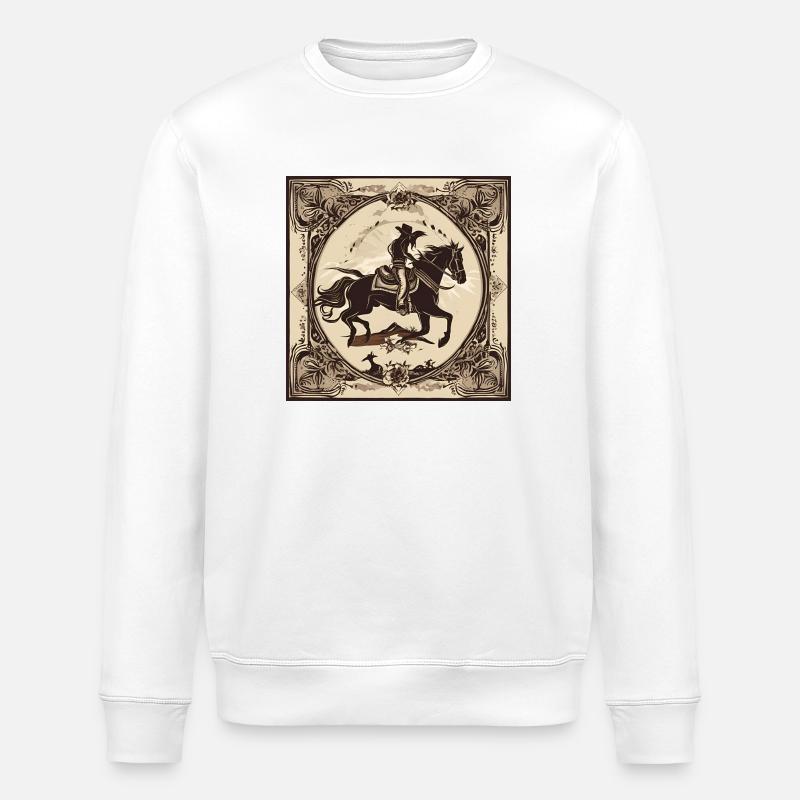 Cowboy Design 2 - Stanley/Stella Unisex Bio-Sweatshirt ROLLER - Weiß