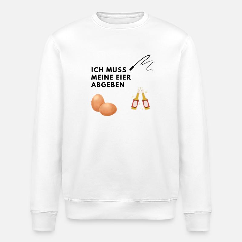 JGA, Eier abgeben, Peitsche, Bier - Stanley/Stella Unisex Bio-Sweatshirt ROLLER - Weiß