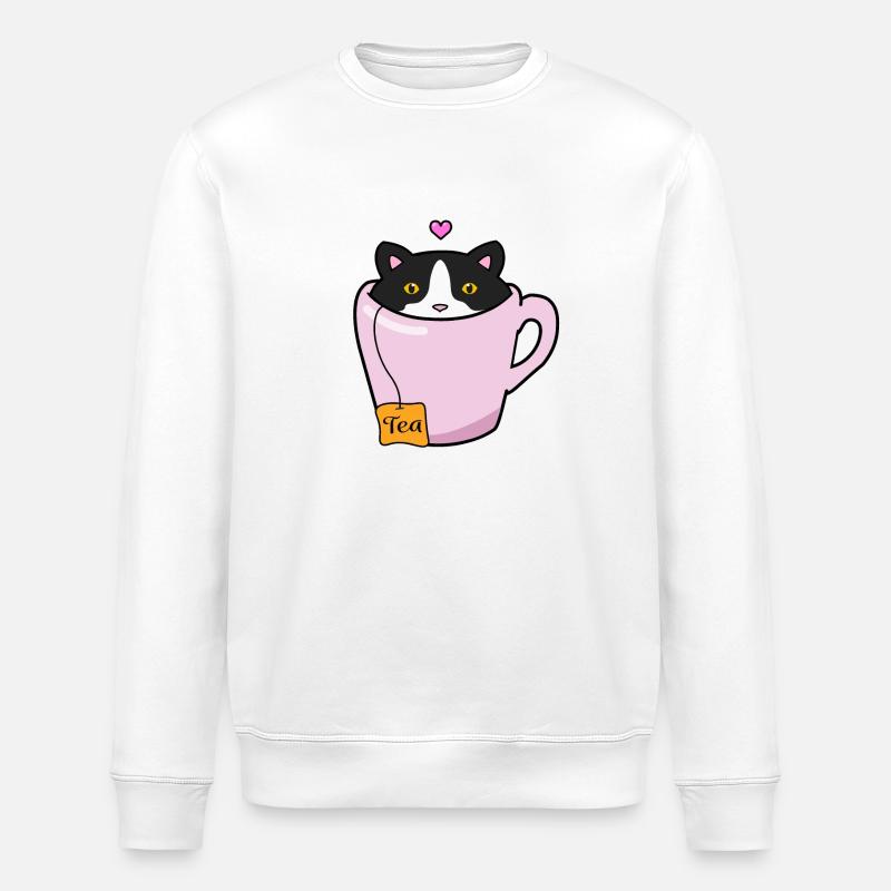 Chat noir et blanc - Sweat bio ROLLER Stanley/Stella Unisexe - blanc