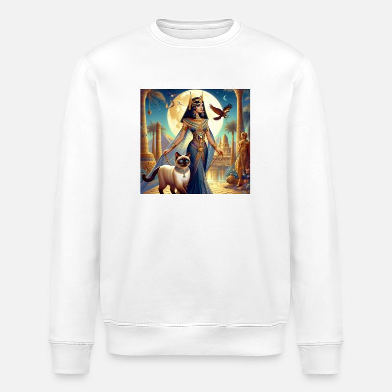 Le chat de Cléo - Sweat bio ROLLER Stanley/Stella Unisexe - blanc