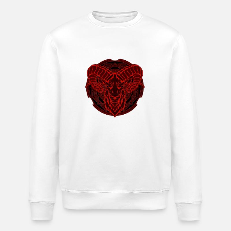 Wikinger Widder Aries - Stanley/Stella Unisex Bio-Sweatshirt ROLLER - Weiß