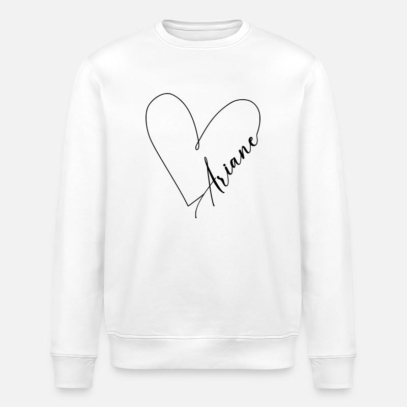 Ariane Name Herzlinie - Stanley/Stella Unisex Bio-Sweatshirt ROLLER - Weiß
