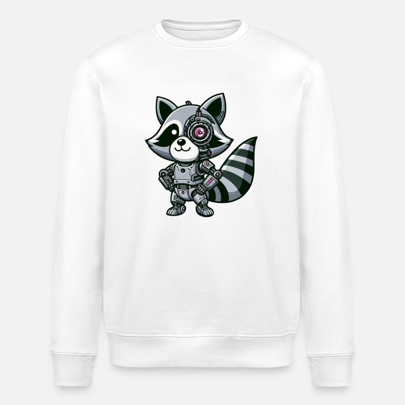 Robot raton laveur cool - Sweat bio ROLLER Stanley/Stella Unisexe - blanc