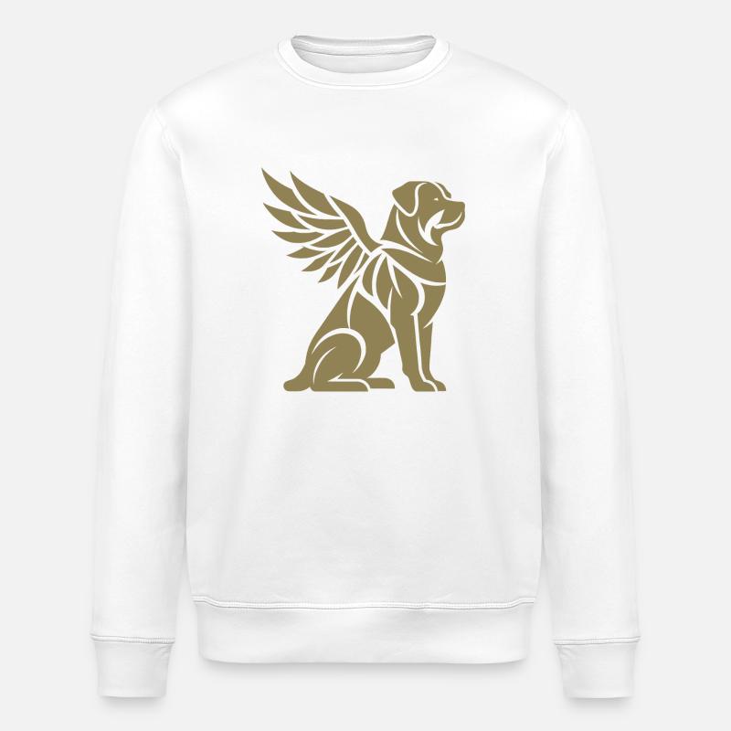 Chien Rottweiler Ailes d’ange Silhouette - Sweat bio ROLLER Stanley/Stella Unisexe - blanc