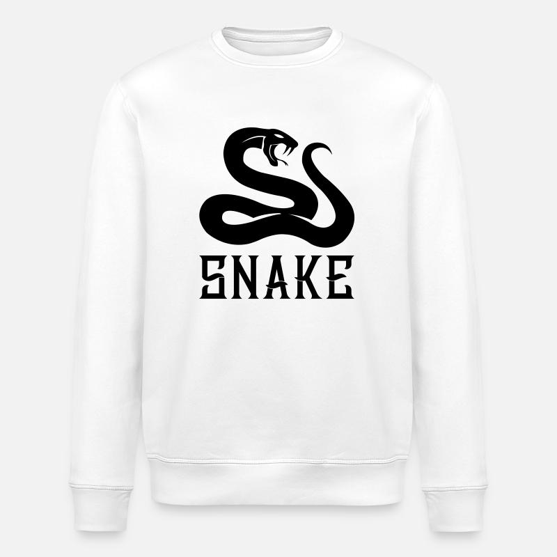 Snake - Stanley/Stella ROLLER Unisex Organic Sweatshirt - white