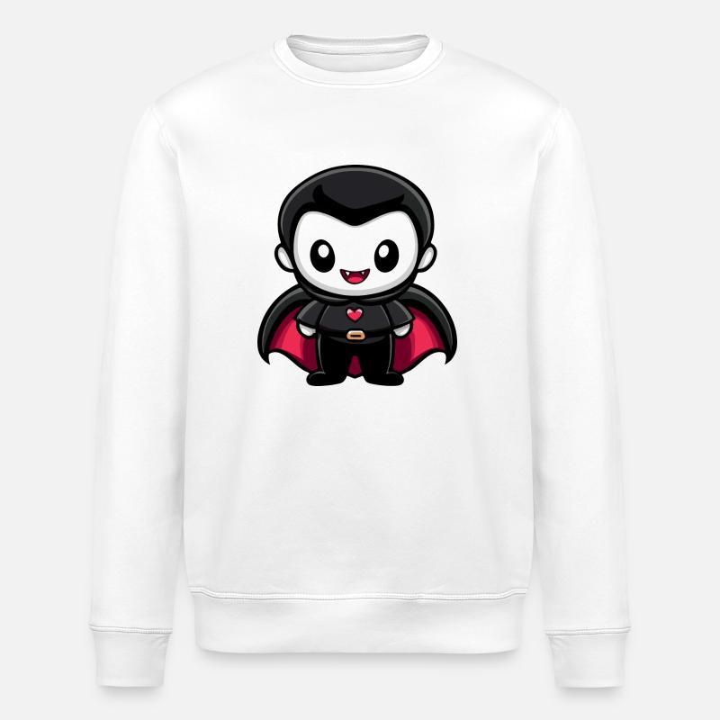 Vampir Halloween Niedlich Comic - Stanley/Stella Unisex Bio-Sweatshirt ROLLER - Weiß