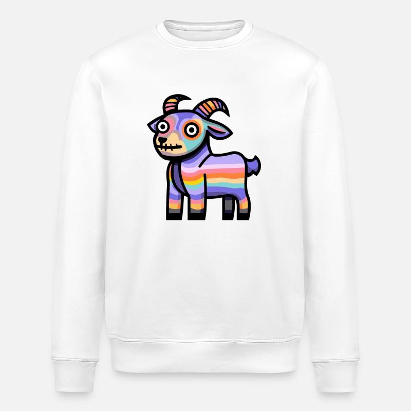 Mountain Goat Halloween Comic Funny - Stanley/Stella ROLLER Unisex Organic Sweatshirt - white