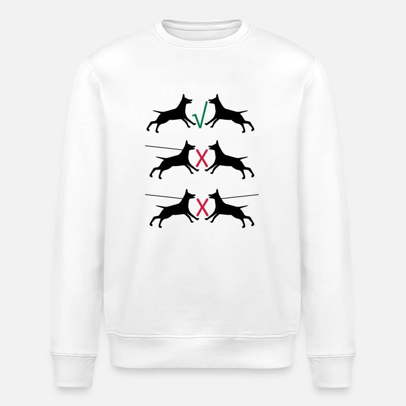 Dogs on a leash - Stanley/Stella ROLLER Unisex Organic Sweatshirt - white