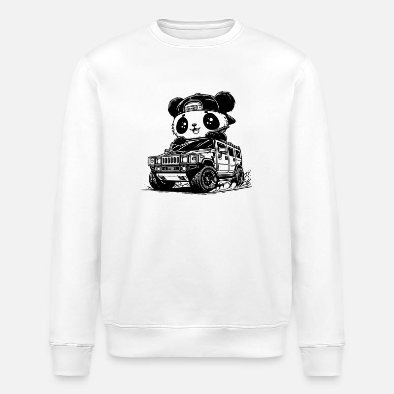 panda voiture - Sweat bio ROLLER Stanley/Stella Unisexe - blanc