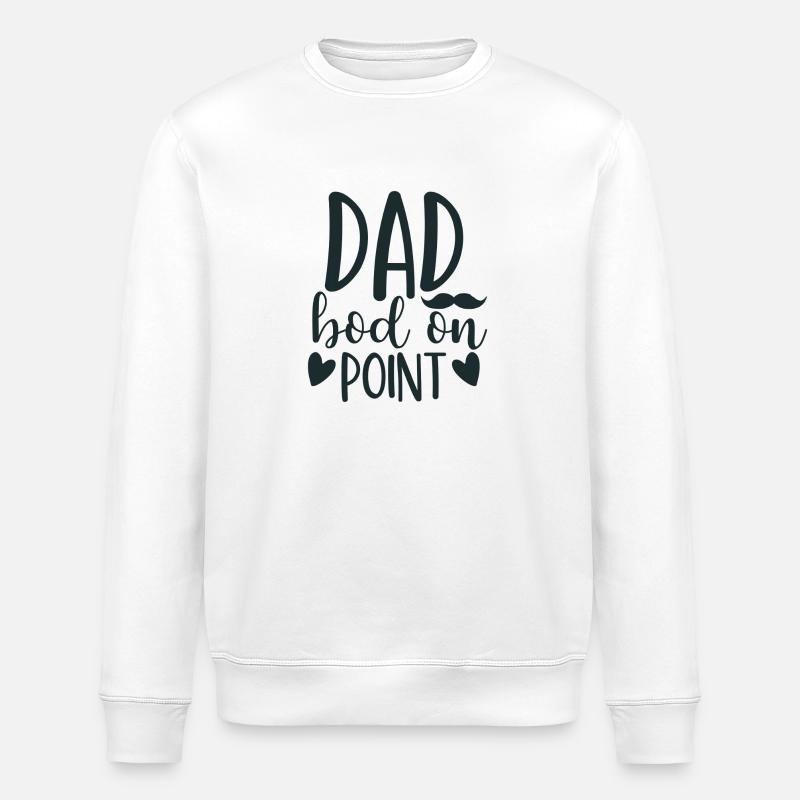 DAD bod on POINT - Stanley/Stella ROLLER Unisex Organic Sweatshirt - white