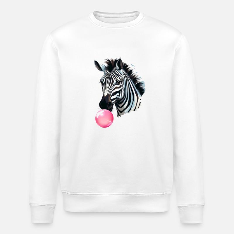 Funny Zebra Bubblegum Chewing Gum - Sweat bio ROLLER Stanley/Stella Unisexe - blanc