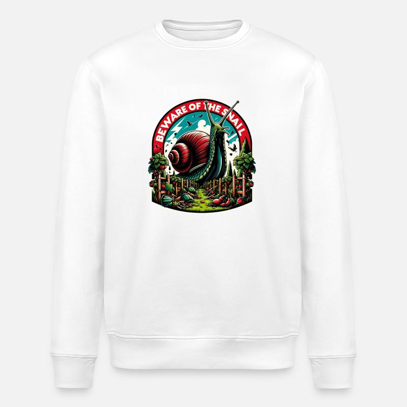 Riesenschnecke Schneckendesaster Gartenschnecke - Stanley/Stella Unisex Bio-Sweatshirt ROLLER - Weiß