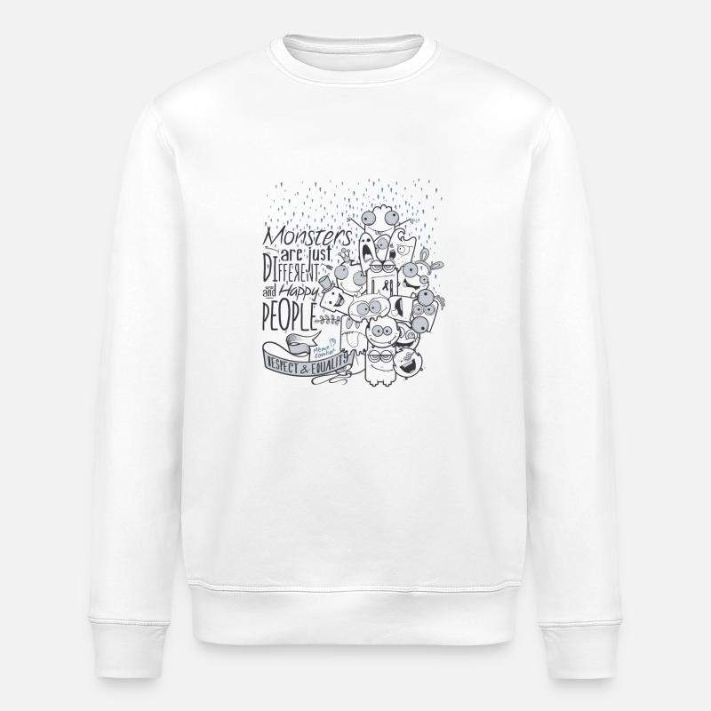 Monsters Respect & Equality - Sweat bio ROLLER Stanley/Stella Unisexe - blanc