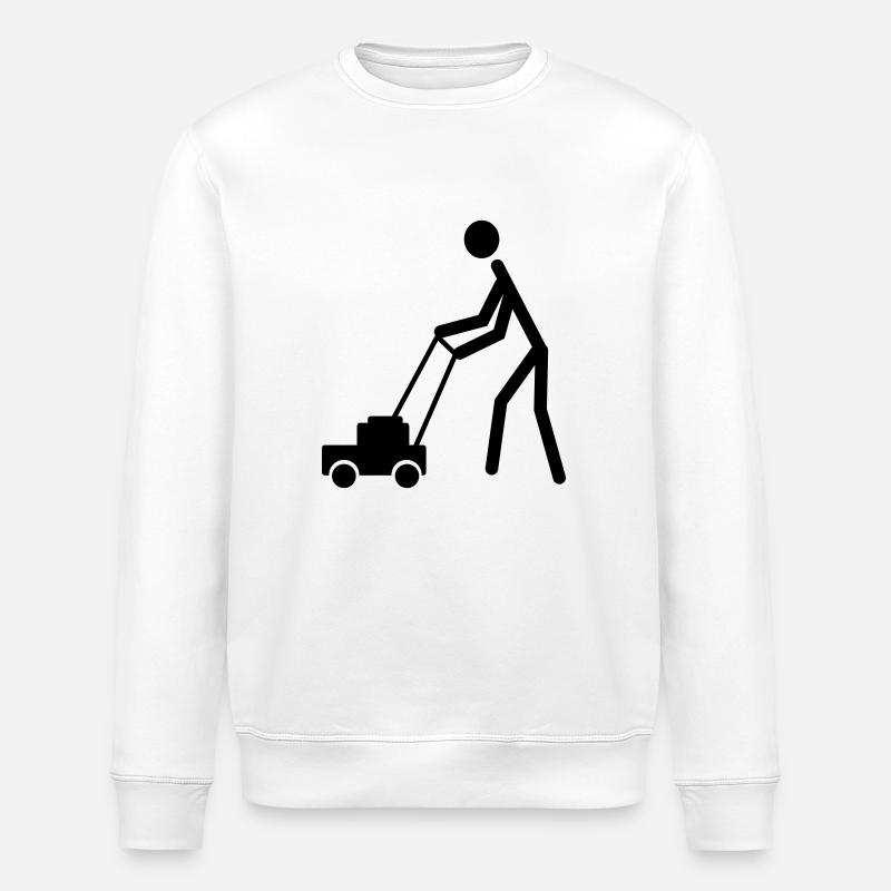Lawnmower Man garden slave - Stanley/Stella ROLLER Unisex Organic Sweatshirt - white