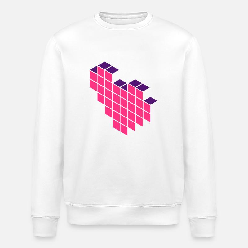 Pixel Heart - Sweat bio ROLLER Stanley/Stella Unisexe - blanc