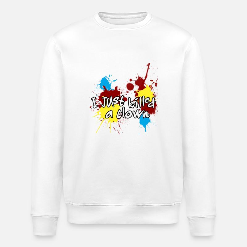 ICH HAB EINEN CLOWN GETÖTET - Stanley/Stella Unisex Bio-Sweatshirt ROLLER - Weiß