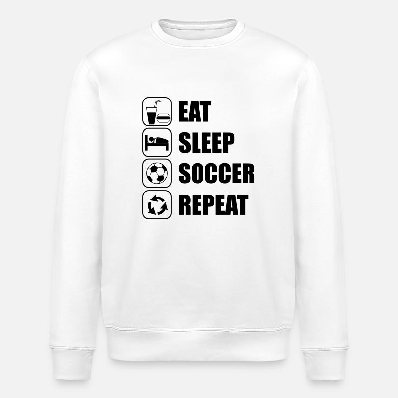 Eat Sleep Soccer Repeat - Sweat bio ROLLER Stanley/Stella Unisexe - blanc