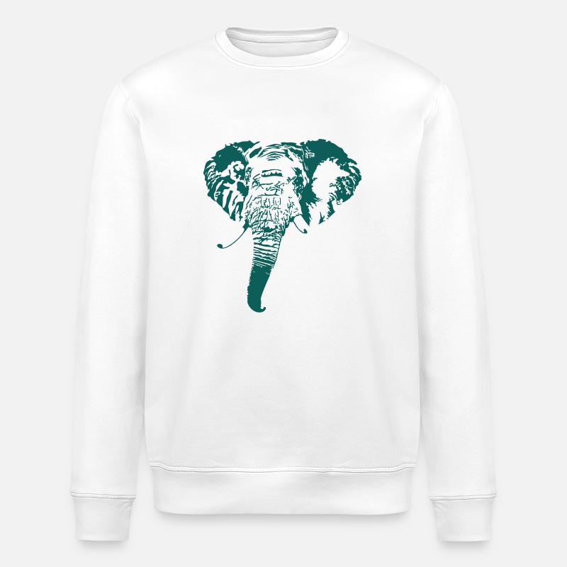 Elefant positiv - Stanley/Stella Unisex Bio-Sweatshirt ROLLER - Weiß