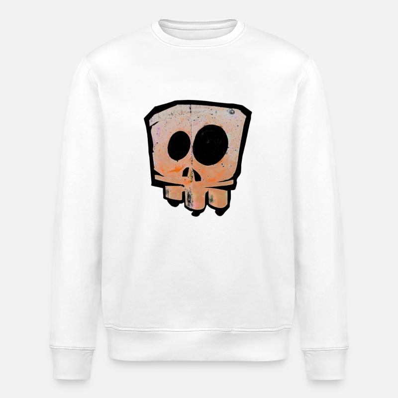 Tete de mort - Sweat bio ROLLER Stanley/Stella Unisexe - blanc