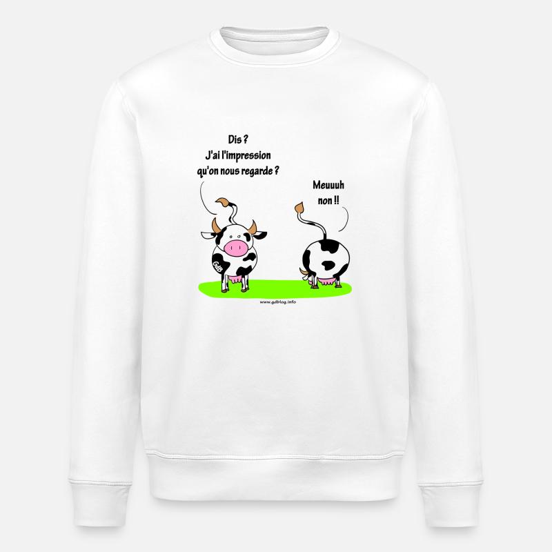 Les vaches - Sweat bio ROLLER Stanley/Stella Unisexe - blanc