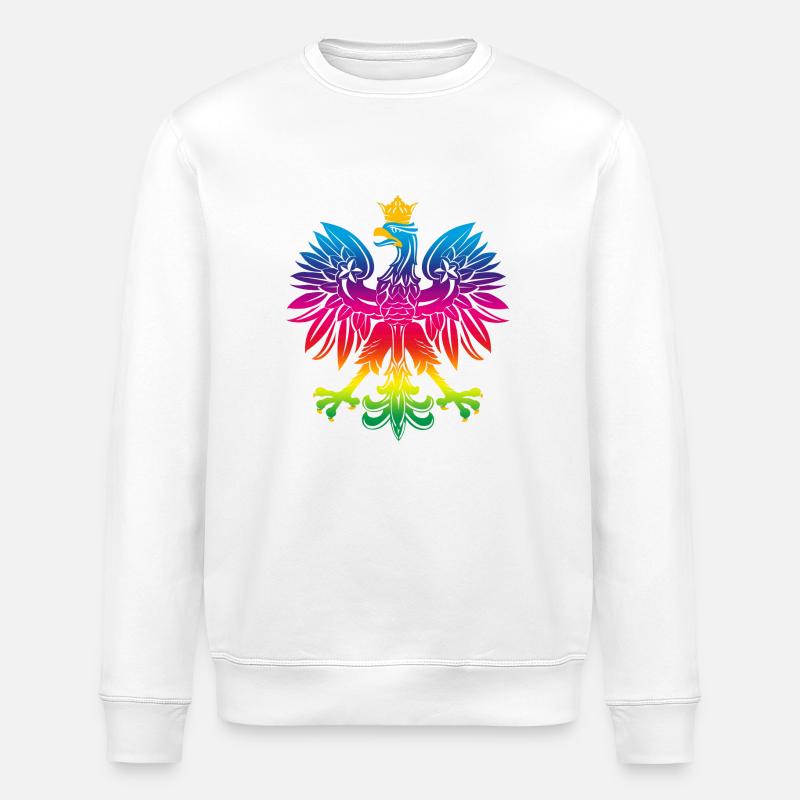 Rainbow eagle 1 - Stanley/Stella ROLLER Unisex Organic Sweatshirt - white