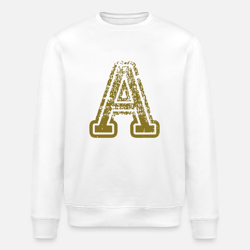 A - Buchstabe - Stanley/Stella Unisex Bio-Sweatshirt ROLLER - Weiß