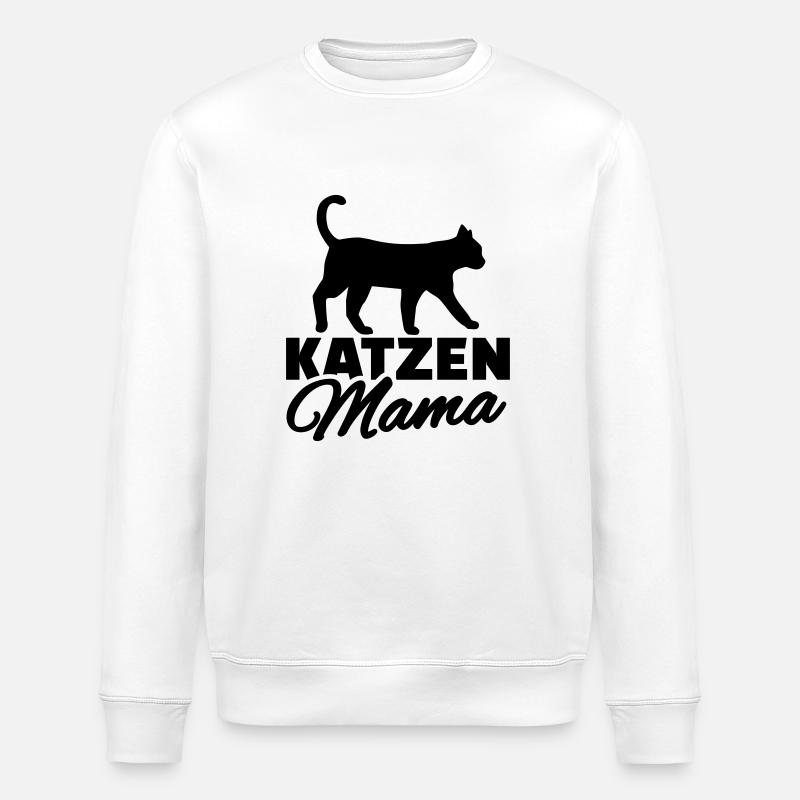 Katze - Stanley/Stella Unisex Bio-Sweatshirt ROLLER - Weiß