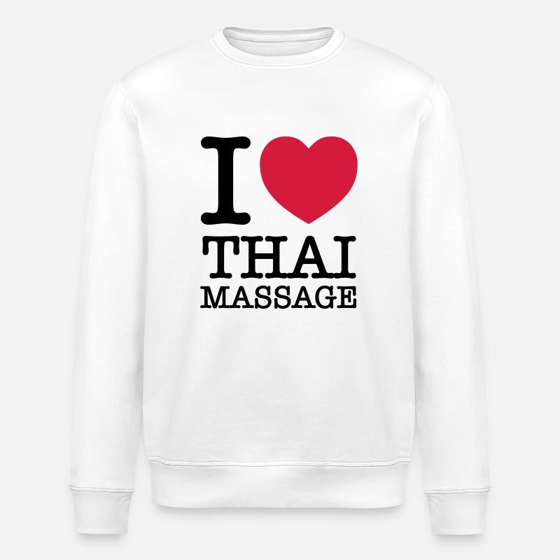 I (Heart) Thai Massage - Sweat bio ROLLER Stanley/Stella Unisexe - blanc