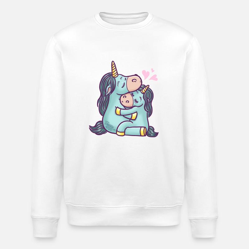 Verliebte Einhörner - Stanley/Stella Unisex Bio-Sweatshirt ROLLER - Weiß