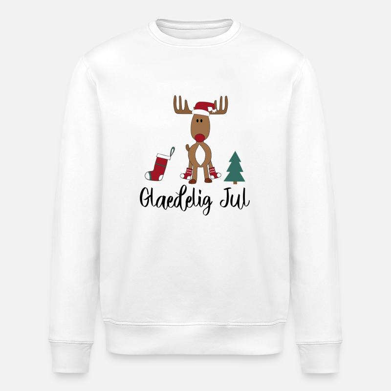 Christmas Danish - Stanley/Stella ROLLER Unisex Organic Sweatshirt - white