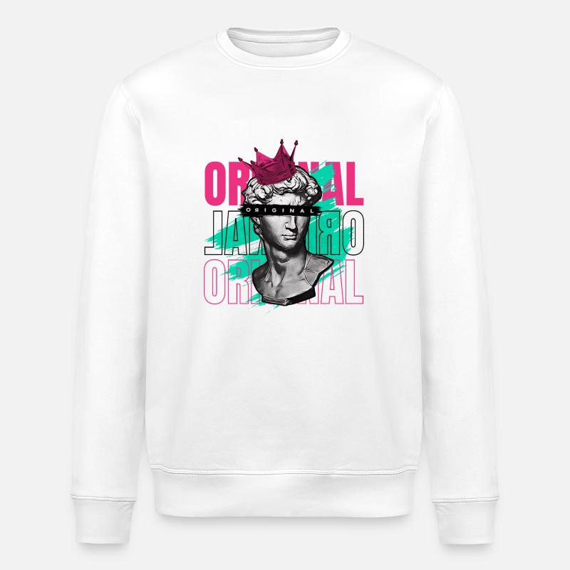 Dude Skulptur - Stanley/Stella Unisex Bio-Sweatshirt ROLLER - Weiß