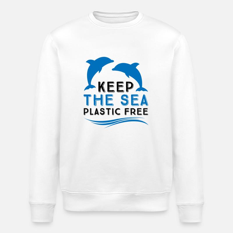 Marine pollution - Stanley/Stella ROLLER Unisex Organic Sweatshirt - white