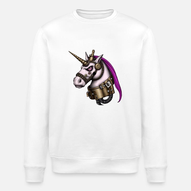 Licorne Steampunk - Sweat bio ROLLER Stanley/Stella Unisexe - blanc