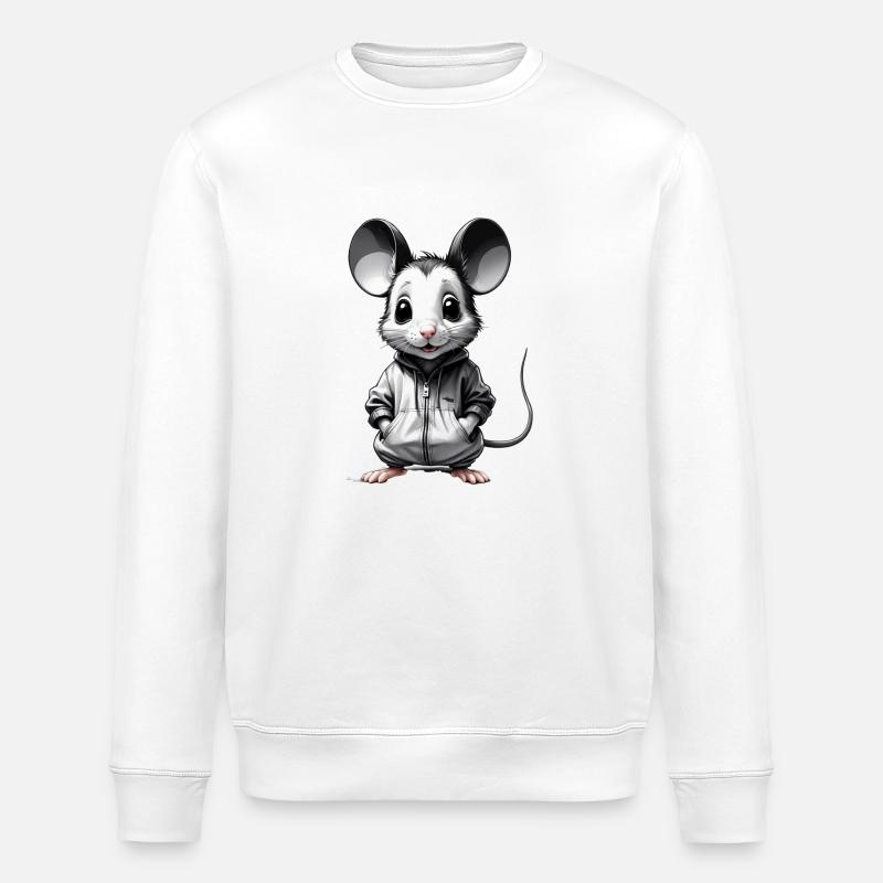 Mäuse-Chic: Klein, aber Oho - Stanley/Stella Unisex Bio-Sweatshirt ROLLER - Weiß