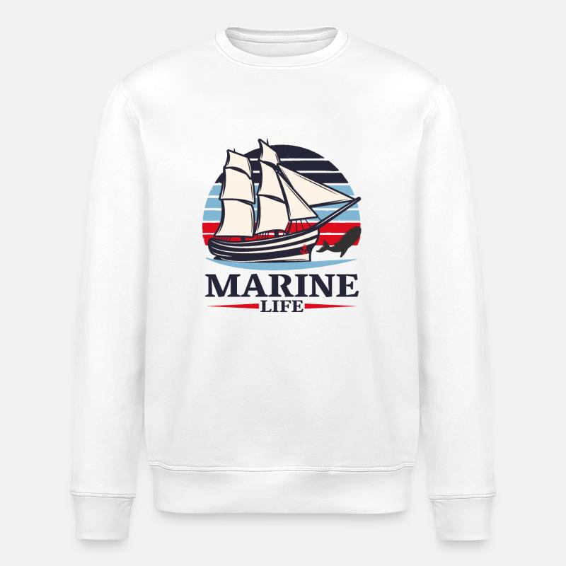 sailing, boat, marine, see - Stanley/Stella Unisex Bio-Sweatshirt ROLLER - Weiß