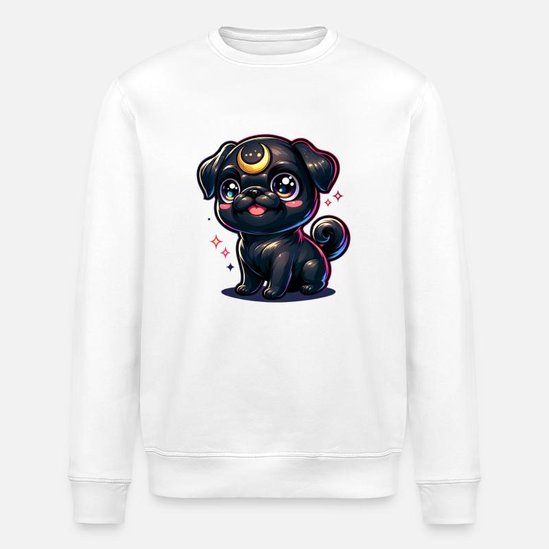 Mondzauber Mops - Stanley/Stella Unisex Bio-Sweatshirt ROLLER - Weiß