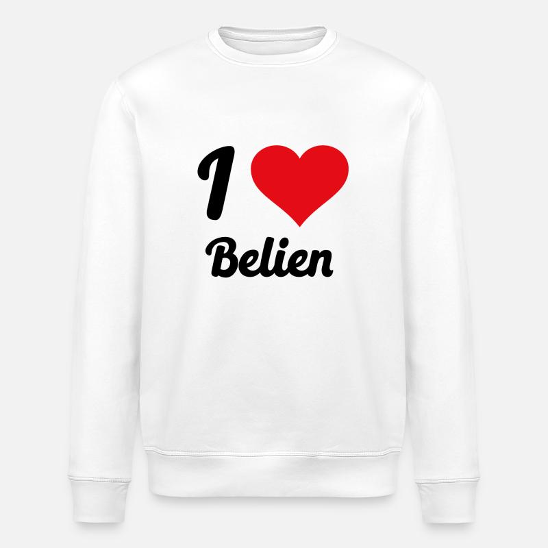 I Love Belgien - Stanley/Stella Unisex Bio-Sweatshirt ROLLER - Weiß