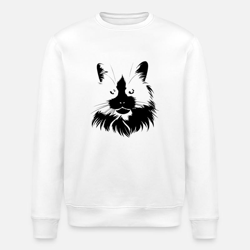 Chat, Motif De Chat - Sweat bio ROLLER Stanley/Stella Unisexe - blanc