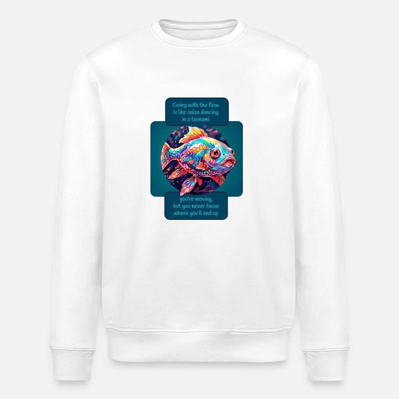 Going Forward Fish - Stanley/Stella ROLLER Unisex Organic Sweatshirt - white