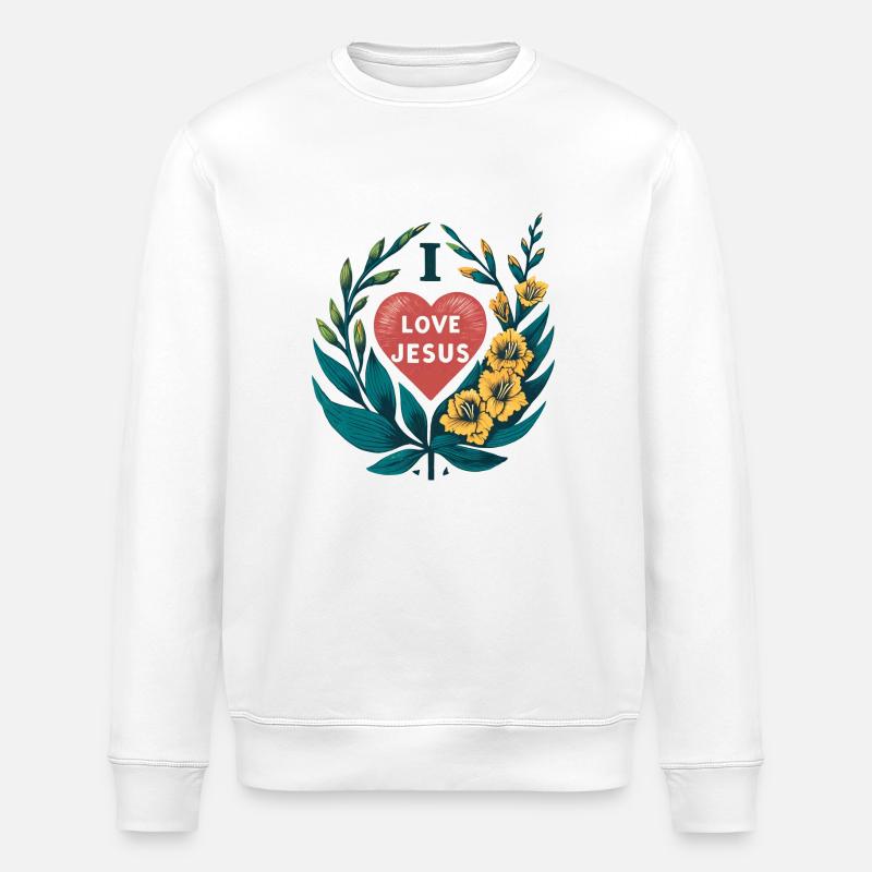 Ich liebe Jesus - Stanley/Stella Unisex Bio-Sweatshirt ROLLER - Weiß