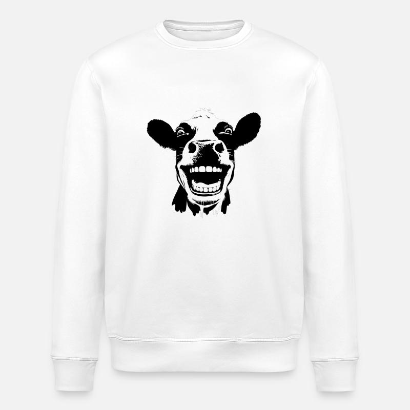 | Vache sauvage - Sweat bio ROLLER Stanley/Stella Unisexe - blanc