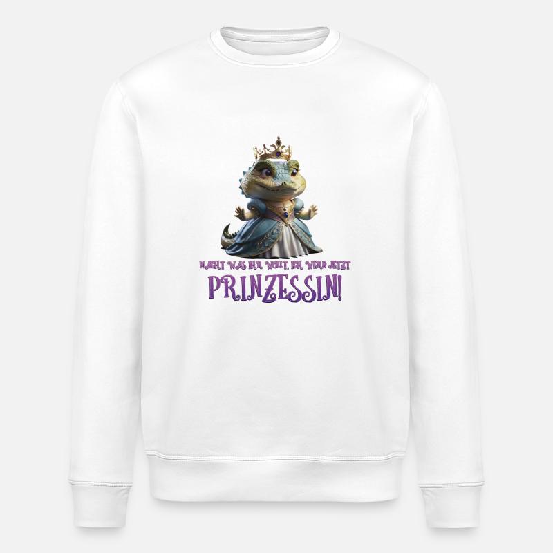 Kroko Prinzessin 02 - Stanley/Stella Unisex Bio-Sweatshirt ROLLER - Weiß