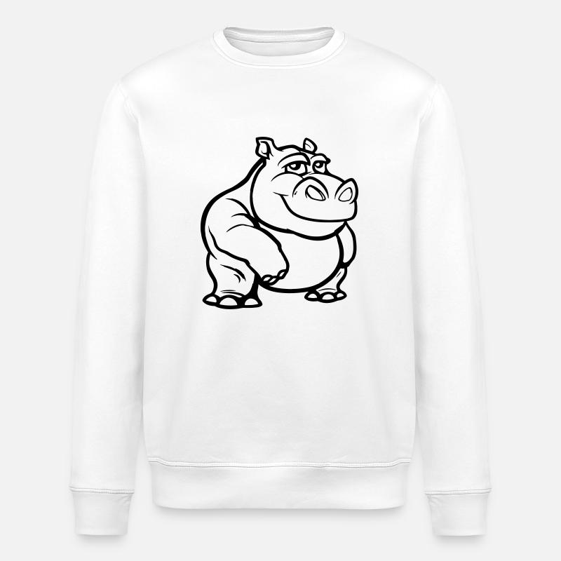 hippopotame - Sweat bio ROLLER Stanley/Stella Unisexe - blanc
