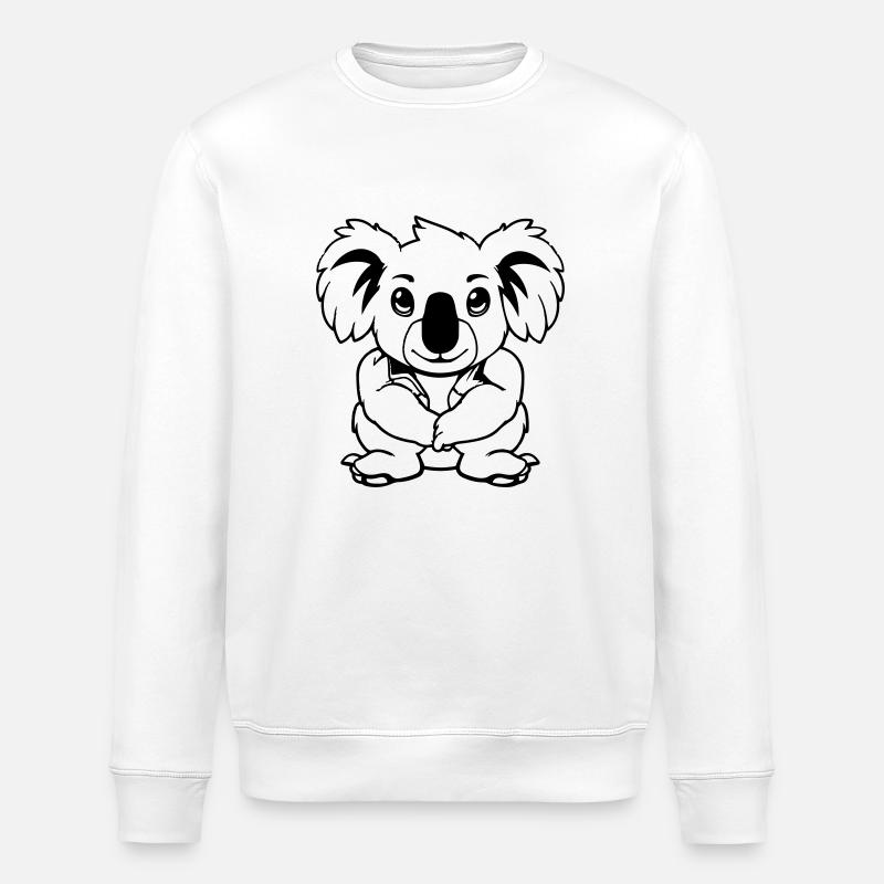 koalabär comic - Stanley/Stella Unisex Bio-Sweatshirt ROLLER - Weiß